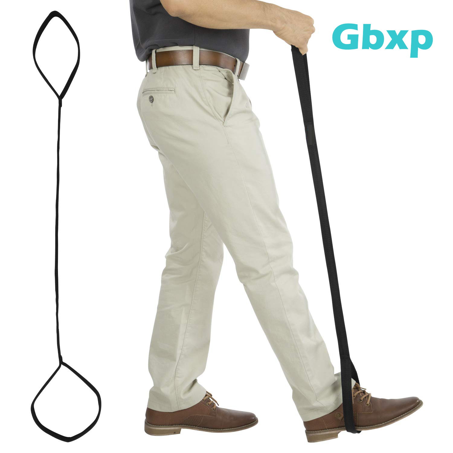 Gbxp Leg Lifter Strap (44 Inch) – Rigid Foot Loop, Hand Grip for Adult, Senior, Elderly, Handicap, Disability, Pediatrics – Long Band Mobility Aid for Car, Bed, Couch, Hip Replacement, Wheelchair