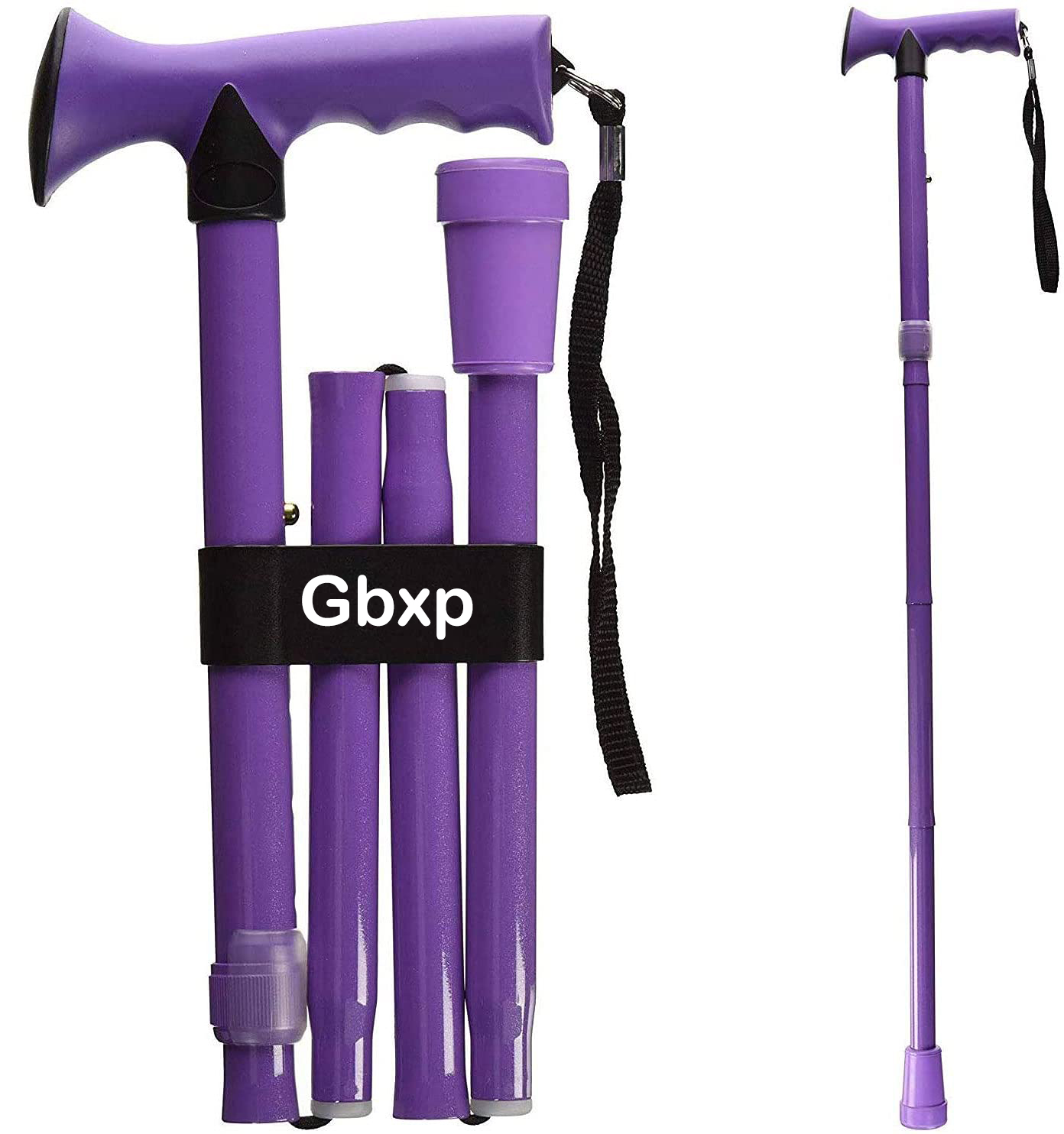 Gbxp walking cane for medical devices Folding Walking Stick, Soft Comfort Grip Collapsible Walking Stick, Adjustable Folding Walking Cane, Lavender